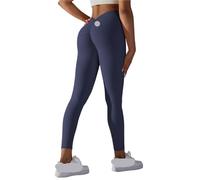 Yoga Leggings Back V Butt Sexy Women Yoga Pants Fitness Workout Gym Running High Waist Active Wear(Blue2,S)