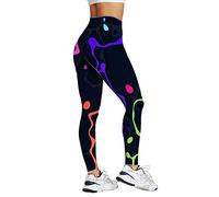 Yoga Leggings for Women UK Patterned Butt Lifting High Waisted Tummy Control Trousers Casual Curvy Yoga Pants Soft Slim Gym Sports Workout Running Leggings Compression Fashion Pilates Pants
