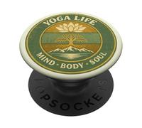 Yoga Life Mind Body Soul Vintage Retro Gift For Yogis PopSockets Adhesive PopGrip