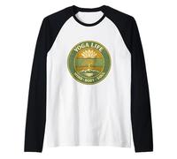 Yoga Life Mind Body Soul Vintage Retro Gift for Yogis Raglan Baseball Tee