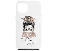Yoga Life Yogi Messy Bun Woman Face Leopard Print Yoga Lover Case for iPhone 13