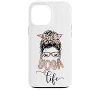 Yoga Life Yogi Messy Bun Woman Face Leopard Print Yoga Lover Case for iPhone 13 Pro Max