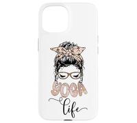 Yoga Life Yogi Messy Bun Woman Face Leopard Print Yoga Lover Case for iPhone 15
