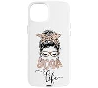Yoga Life Yogi Messy Bun Woman Face Leopard Print Yoga Lover Case for iPhone 15 Plus