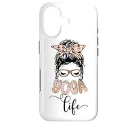 Yoga Life Yogi Messy Bun Woman Face Leopard Print Yoga Lover Case for iPhone 17