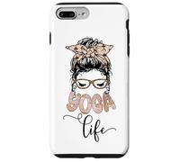 Yoga Life Yogi Messy Bun Woman Face Leopard Print Yoga Lover Case for iPhone 7 Plus/8 Plus