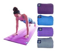 Yoga-Mad Grip Dot Yoga Towel, 183cm x 60cm, Non Slip Yoga Towel, Silicone Dots, Ideal for Hot Yoga & Pilates, Washable Grip Towel, Free Carry Bag