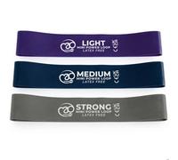 Yoga-Mad Latex Free Mini Resistance Band Set (Pack Of 3) Purple/blue/grey (One Size)