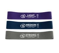 Yoga-Mad Latex Free Resistance Band Set (Pack Of 3) Purple/blue/grey (One Size)