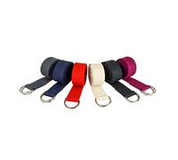 Yoga-Mad Organic Cotton Yoga Belt, D-Ring Buckle Yoga Strap, Organic Adjustable Belt, 2M Durable Stretching Strap, Ideal for Holding Poses, Flexibility & Physical Therapy, 6 Colours (Black)