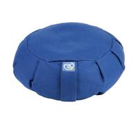Yoga-Mad Pleated Round Zafu Meditation Cushion | 100% Cotton Cover, Buckwheat Filling | Eco Friendly Floor Seat | Removable Cover | 18cm x 35cm (dia), 2.5kg | Mindfulness Cushion