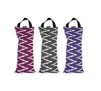 Yoga-Mad Shingle Yoga Sand Bag | Cotton Cover | 42cm x 18cm | Durable Carry Handle | Deepens Yoga Asanas and Improves Stretching, Purple Patterned, 40 cm, Travel Garment Bag