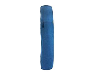 Yoga Mad Unisex Adult Jute Cotton Mat Yoga Bag - Dark Blue, 63 x 14.5 cm
