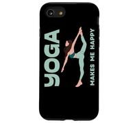 Yoga Makes Me Happy Meditation Think Positive Fitness Tee Case for iPhone SE (2020) / 7/8