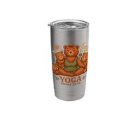 Yoga Mama Bear Funny Gift for Moms Mindfulness Wellness Stainless Steel Insulated Tumbler