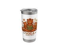 Yoga Mama Bear Funny Gift for Moms Mindfulness Wellness Stainless Steel Insulated Tumbler