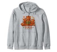 Yoga Mama Bear Funny Gift For Moms Mindfulness Wellness Zip Hoodie
