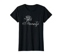 Yoga Mamas Outfit Namasté Lettering Lotus Flower White T-Shirt