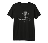 Yoga Mamas Outfit Namasté Lettering with Lotus Flower White Premium T-Shirt