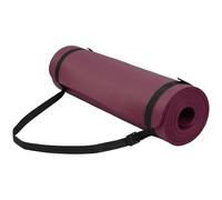 Yoga Mat, 1/2-Inch Extra Thick High Density Exercise Mat, Anti-Tear Exercise Yoga Mat with Carrying Strap, Suitable for Various Yoga Exercises, Deep Wine