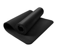 Yoga Mat 10mm Extra Thick Non-Slip Unisex Exercise Mat 180x60cm, Multi-Purpose NBR Foam Fitness Mat with Carry Bag & Strap for Yoga, Pilates, Stretching, Gymnastics, Meditation & Home Workout (Black)