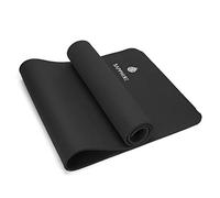 Yoga Mat 10mm Large Spongy Non-Slip Exercise Mat - Fitness Support for Pilates, Yoga, Stretching, & Home Workouts Easy to Clean Carry Strap Included for Men, Women (Black)