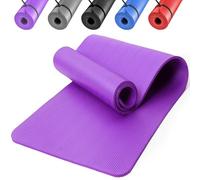 Yoga Mat, 15 MM Extra Thick Foam Exercise Mat, 180x60cm Multi Purpose Non Slip Gym Mats with Carry Bag and Strap, Ideal Pilates Workout Mats for Women Men Gymnastics Home and Outdoor Fitness (Purple)