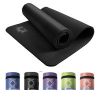 Yoga Mat 15mm thick padded NBR Exercise Mats for yoga, Pilates and gymnastics suitable for both man and women with non-slip material with carry Strap for Yoga - 3 colors Black, Blue & Purple