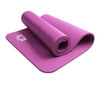 Yoga Mat 15mm thick padded NBR Exercise Mats for yoga, Pilates and gymnastics suitable for both man and women with non-slip material with carry Strap for Yoga - 4 colors Black, Blue & Purple, Hot Pink