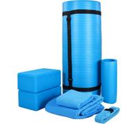 Yoga Mat 7-Pc Set, Balancefrom Gym Yoga Set With Carrying Strap, Blue