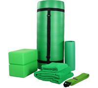 Yoga Mat 7-Pc Set, Balancefrom Gym Yoga Set With Carrying Strap, Green