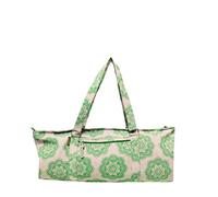 Yoga Mat Bag - Jute/Cotton Fabric with Mandala Pattern Printed Luxurious Yoga Mat Bag, Perfect for Yoga and Pilates | Size - 29" X 8" X 12" Green