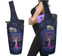 Yoga Mat Bag - Long Tote With Pockets for Accessories - Fits Most Size Mats - Tree of Life Carrier