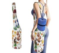 Yoga Mat Bag, Soft Canvas Storage Bag Fashion Mat Bag for Clothes Dorm Organizer with Pocket Shoulder Strap Print Colorful with Forest Wild Species