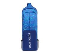 Yoga Mat Bag with Hidden Handles, Water - Repellent Yoga Bags for Women and Men, Lightweight Sport Gym Bag with Adjustable Shoulder Strap, Bottle Pocket, Big Open Pocket and Zipper Pockets (Blue)