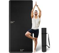 Yoga Mat Double-Sided Non Slip, 84'' x 32'' x 7mm - Extra Wide & Thick Yoga Mat with Strap, Professional TPE Yoga Mats for Home Workout, Perfect Size for Women Men Kids, Workout Mat for Yoga, Pilates