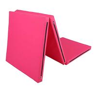 Yoga Mat, Exercise Mat with Handle Straps 70.9x23.6x2.0in Oxford Cloth + PE Sports Folding Gymnastics Mat Workout Mat for Dance, Gymnastics, Yoga Mat (Pink)