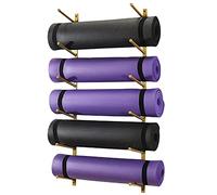 Yoga Mat Holder,6-Tier Wall-Mounted Yoga Mat Holder - Steel Storage Shelf for Foam Rollers & Exercise Mats, Ideal for Home, Gym & Yoga Studios - Space-Saving Organizer