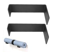 Yoga Mat Holder Wall Mount 2Pcs with Protective Padding Yoga Mat Holder Accessories Wall Mount Organizer Storage Aluminum for Home Gym School Office Fitness Accessories