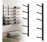 Yoga Mat Holder Wall Mount Metal, Iron Yoga Organizer For Mats Foam Rollers/Studio Fitness Room/Home Gym Storage/Wellness Center/Spa, Equipment Iron Stand(3 pcs,5 Layer 85cm/33.5in)