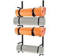 Yoga Mat Holder Wall Mount - Wall Rack Organizer for Foam Roller and Block - Home Gym Storage Solution to Save Space and Organize Your Workout Area