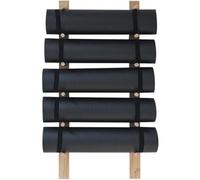 Yoga Mat Holder Wall Mount - Wooden Storage Rack for Home Gym, Multi-Functional Organizer Shelf with 6-Layer Design