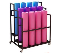 Yoga Mat Organizer - 3-4 Tier Foam Roller Storage Trolley with Wheels, Ideal for Commercial Gyms, Studios, Classrooms, and Fitness Spaces