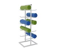 Yoga Mat Organizer Rack, Metal Floor Foam Roller Storage Display Stand, 10/20 Capacity, for Indoor/Yoga Studio/Gym, White-50×40×130cm
