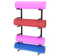 Yoga Mat Rack - 9-Tier Wall Mounted Metal Organizer for Home Gym & Yoga Studio, Multi-Functional Holder for Yoga Mats, Pilates Mats & Foam Rollers