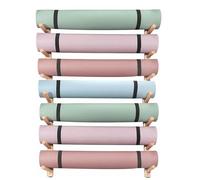 Yoga Mat Rack Foam Roller Storage Rack,Wall Mount Yoga Mat Holder 2-9 Tiers Wood Gym Exercise Equipment Storage(Size:7 Layers 124cm/48.8in)