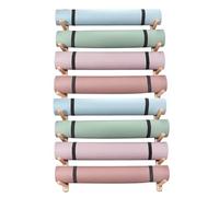 Yoga Mat Rack Foam Roller Storage Rack,Wall Mount Yoga Mat Holder 2-9 Tiers Wood Gym Exercise Equipment Storage(Size:8 Layers 141cm/55.5in)