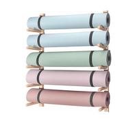 Yoga Mat Rack Foam Roller Storage Rack,Wall Mount Yoga Mat Holder 2-9 Tiers Wood Gym Exercise Equipment Storage(Size:5 Layers 90cm/35.4in)