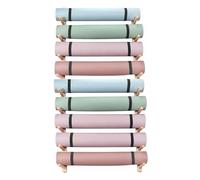 Yoga Mat Rack Foam Roller Storage Rack,Wall Mount Yoga Mat Holder 2-9 Tiers Wood Gym Exercise Equipment Storage(Size:9 Layers 158cm/62in)