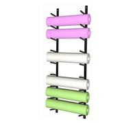 Yoga Mat Rack Holder Wall Mount for Foam Roller Resistance Band and Small Workout Tools, 6 Layer Storage for Home Gym
